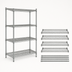 Thumbnail image #3 for Quantum 48-Inch W x 24-Inch D x 74-Inch H Wire Shelving Starter Kit, Stationary, Gray Epoxy Antimicrobial Finish