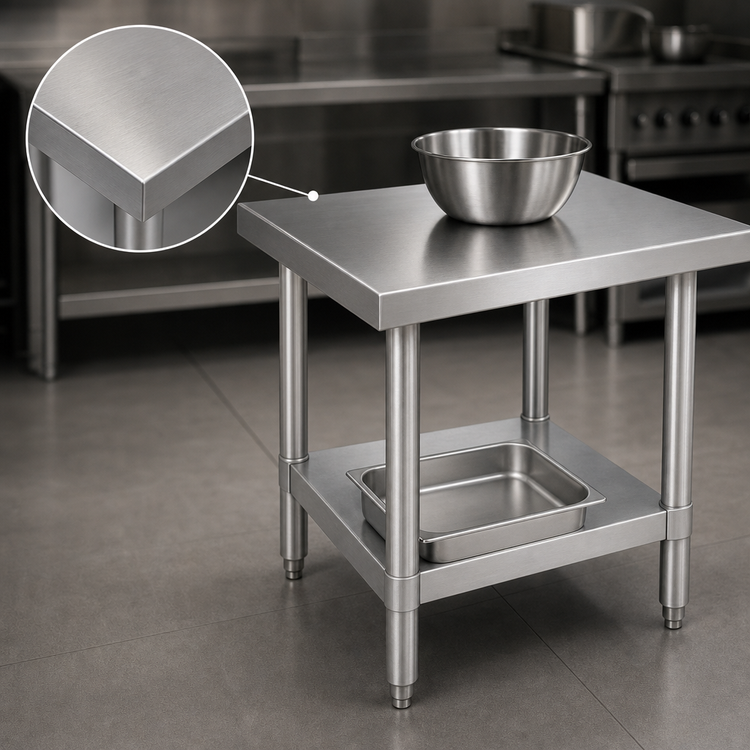 Product image #3 for Advance Tabco 30-Inch x 30-Inch Stainless Steel Equipment Stand with Adjustable Galvanized Undershelf