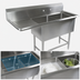 Thumbnail image #3 for John Boos Pro-Bowl 2-Compartment Stainless Steel Sink with Left Drainboard