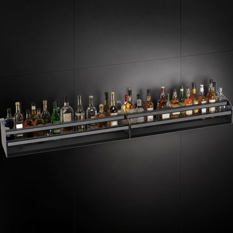 Product image #3 for Glastender 84-Inch Double Stainless Steel Speed Rail with Open Step-and-Rail Design