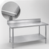 Thumbnail image #3 for Advance Tabco 84-Inch W x 36-Inch D Work Table with 304 Stainless Steel Top, 5-Inch Backsplash, and Galvanized Undershelf
