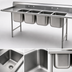 Thumbnail image #3 for Eagle Group 414 Series Coved Corner Four-Compartment Sink with Double 18-Inch Drainboards