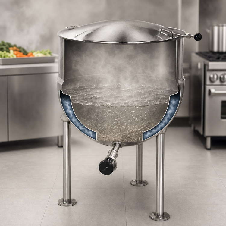 Product image #3 for Groen FT-40 40-Gallon Direct Steam Kettle with 316 Stainless Steel Liner and 2/3 Jacket
