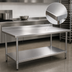 Thumbnail image #3 for Eagle Group Spec-Master 60-Inch x 36-Inch 14-Gauge Stainless Steel Work Table with 4-1/2-Inch Backsplash and Adjustable Undershelf