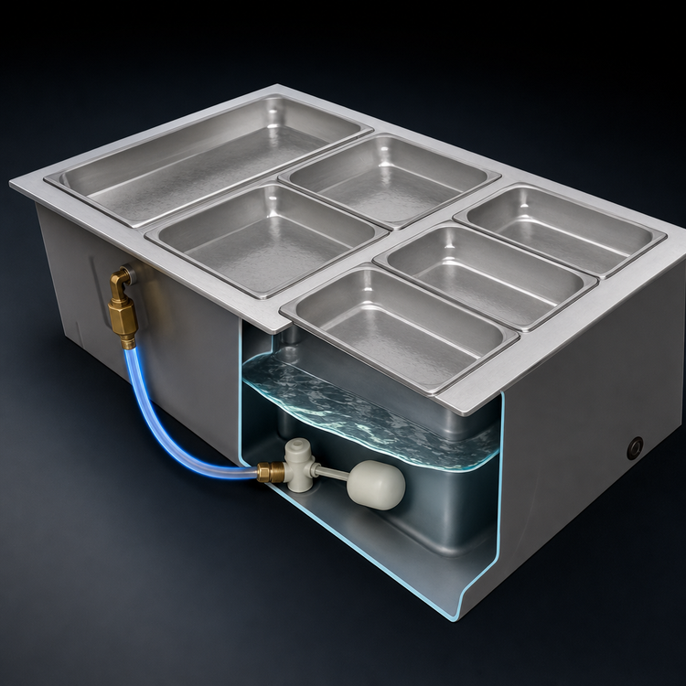 Product image #3 for Hatco HWBI-2MA Drop-In Modular Heated Well with Auto-Fill, 2 Full-Size Pan Capacity