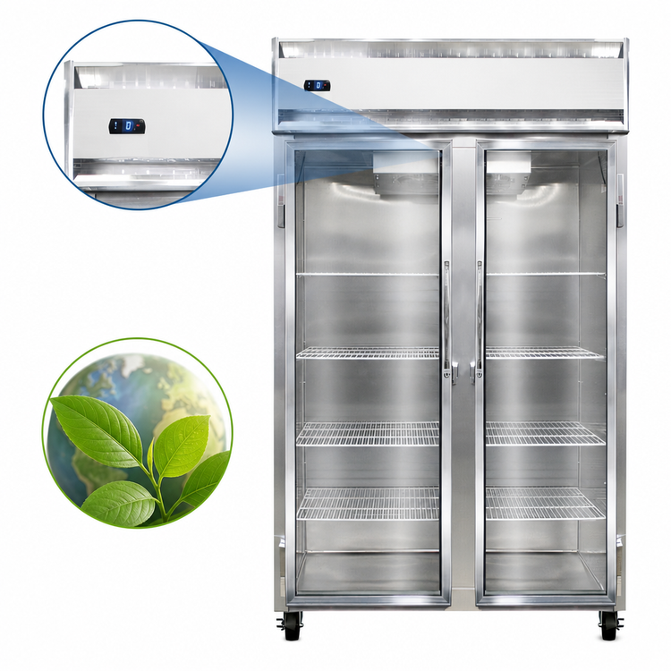 Product image #3 for Continental Refrigerator 2FSNSAGD Two-Section Display Freezer with Narrow Hinged Glass Doors