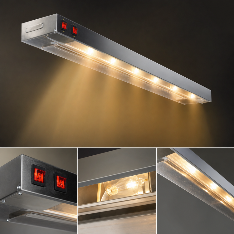 Product image #3 for RedHots 60-Inch Single Rod-Type Lighted Strip Heat Lamp, 240V, 1.7 kW