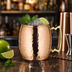 Thumbnail image #3 for Hammered Copper-Plated Stainless Steel Moscow Mule Mug, 20 oz., Short with Brass Handle