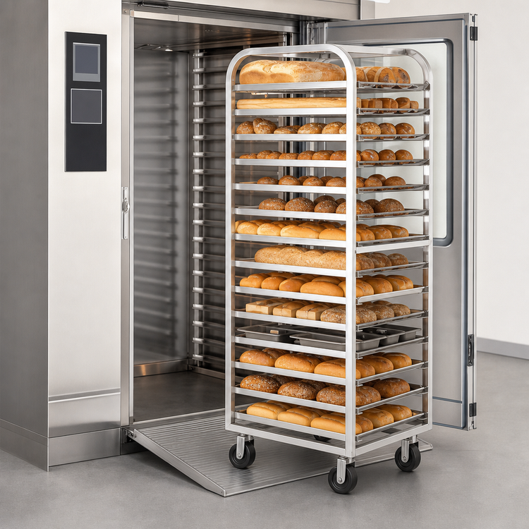 Product image #3 for Adamatic C-Lift Roll-In Oven Rack Cart for 12 Full-Size Pans