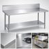 Thumbnail image #3 for Duke 60-Inch x 30-Inch 14-Gauge 300 Series Stainless Steel Work Table with 10-Inch Riser and Galvanized Undershelf