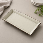 Thumbnail image #3 for American Metalcraft AWMEL19 Rectangular Melamine Platter, Antique White, 14-1/4 x 7-1/2 x 1-1/2 Inches Case of 6