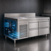 Thumbnail image #3 for Titan JRLH-04S-T-84 Fire & Ice 84-Inch Self-Contained Refrigerated Base with 4 Drawers