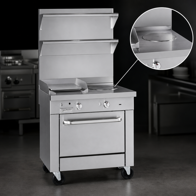 Product image #3 for Southbend Platinum 32-Inch Heavy Duty Modular Gas Range with 16-Inch Hot Top and 16-Inch Griddle