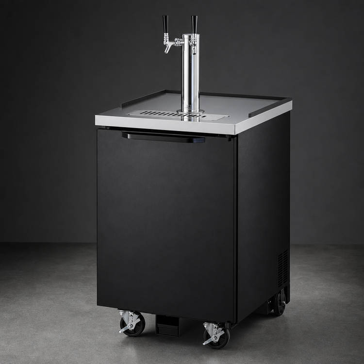 Product image #3 for Turbo Air Super Deluxe 1/2-Barrel Beer Dispenser with Single Swing Door and Double Faucet Tower