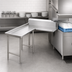 Thumbnail image #3 for Advance Tabco Island L-Shaped Clean Dishtable, Left-Side Operator Attachment, 59 Inch, 304 Stainless Steel, 16 Gauge
