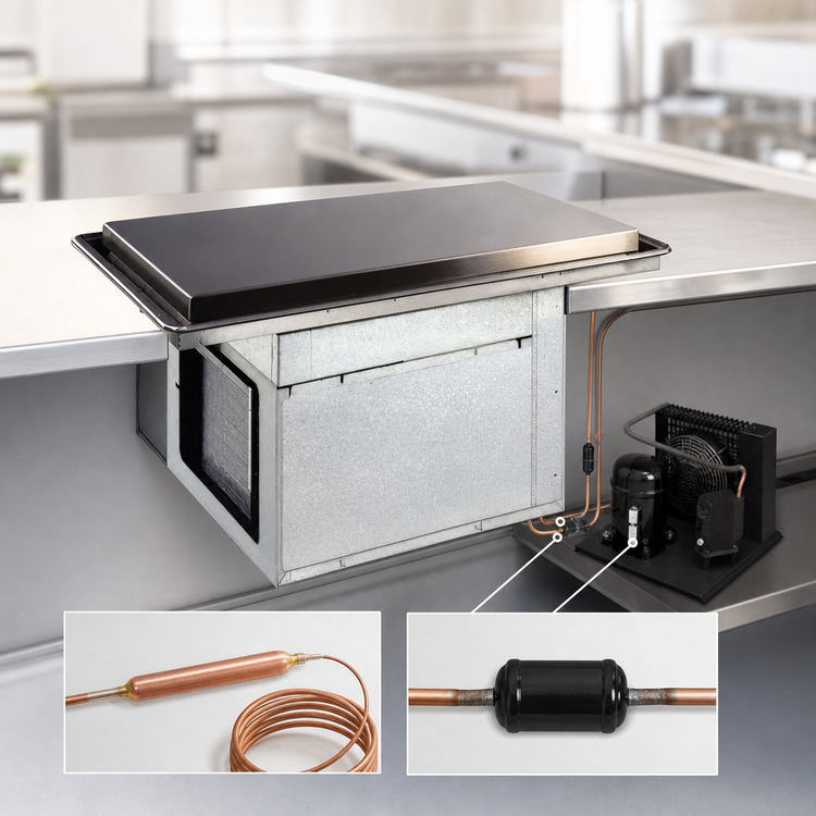 Product image #3 for Atlas Metal WFX-3 Remote Refrigeration Drop-In Frost Top, 39" x 19-1/2"