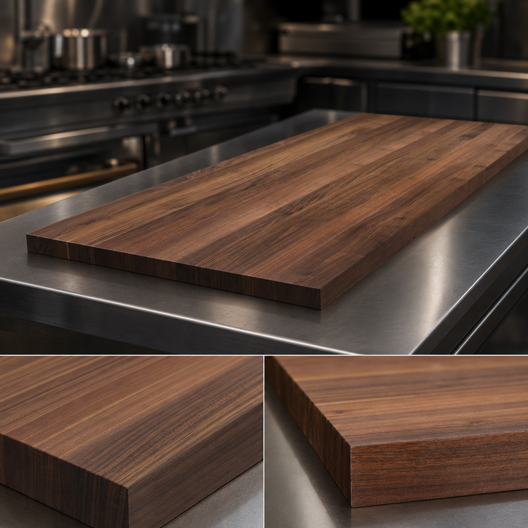 Product image #3 for John Boos Boos Block American Black Walnut Edge Grain Kitchen Countertop, 144 x 25 x 1-1/2 Inch
