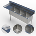 Thumbnail image #3 for 3-Compartment Stainless Steel Sink with Left Drainboard
