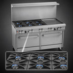 Thumbnail image #3 for Southbend (Middleby) Ultimate 4601AA-3T 60-Inch Gas Restaurant Range with 4 Open Burners, 36-Inch Thermostatic Griddle, and 2 Convection Ovens
