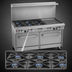 Thumbnail image #3 for Southbend Ultimate 60-Inch Gas Restaurant Range with 4 Open Burners, 36-Inch Griddle, and 2 Convection Ovens