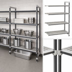 Thumbnail image #3 for Cambro Camshelving® Elements EXA182484V4480 Stationary Add-On Shelving Unit, 24"W x 18"D x 84"H, 4-Tier Vented, Speckled Gray