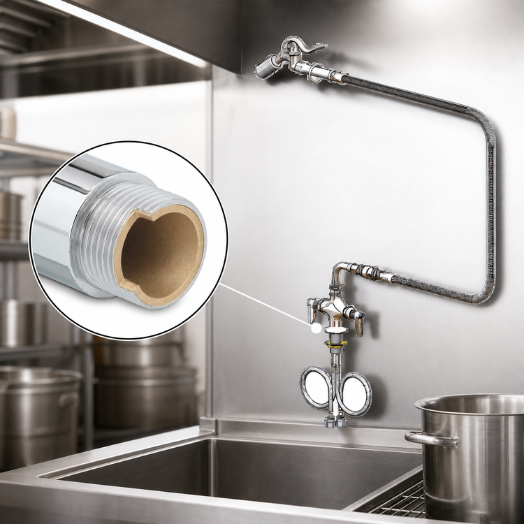 Product image #3 for T&S Brass B-0300-WD Double Pantry Pot Filler Faucet with 60-Inch Hose and Vacuum Breaker
