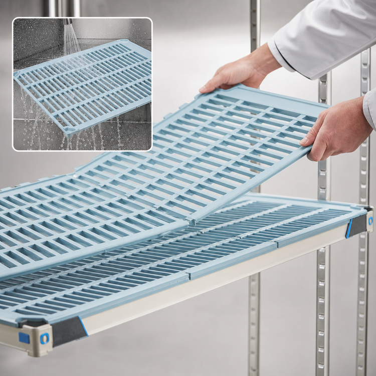 Product image #3 for MetroMax i 48"W x 24"D Open Grid Polymer Shelf, Blue