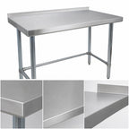 Thumbnail image #3 for BK Resources VTTROB-1884 Open Base Riser Top Work Table, 84" W x 18" D, 18-Gauge Stainless Steel Top