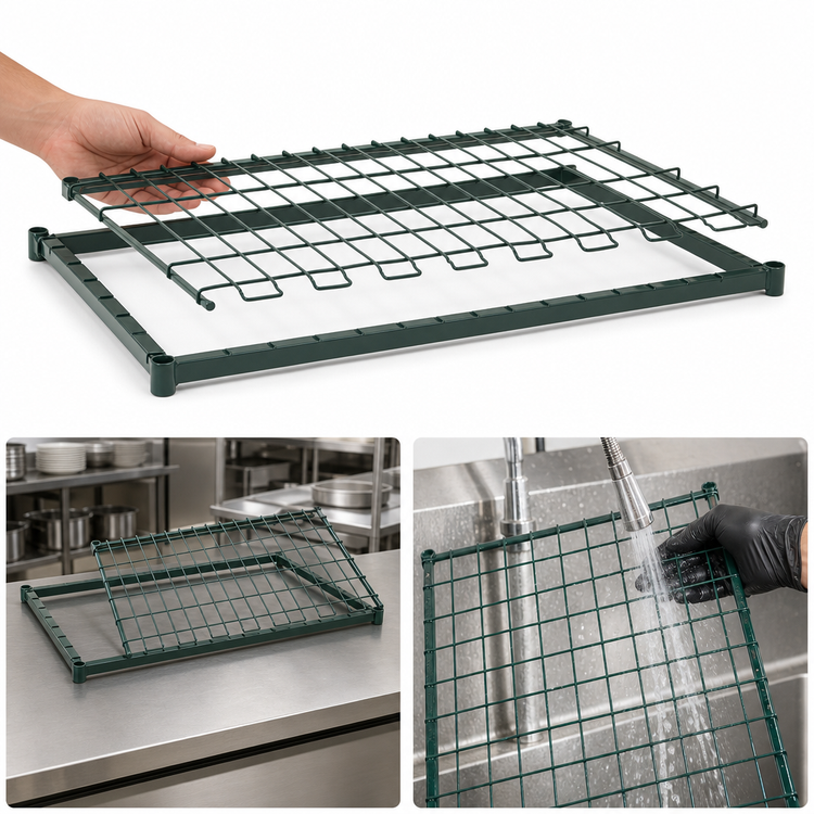 Product image #3 for Metro Super Erecta 24 Inch x 24 Inch Dunnage Shelf with Lift-Off Wire Deck