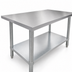 Thumbnail image #3 for Omcan Elite Series 48-Inch x 24-Inch 18-Gauge 430 Stainless Steel Work Table with Galvanized Undershelf