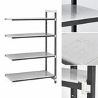 Thumbnail image #3 for Cambro Camshelving® Elements EXA183072S4480 Stationary Add-On Composite Shelving Unit, 18"D x 30"W x 72"H, 4 Solid Shelves, Gray