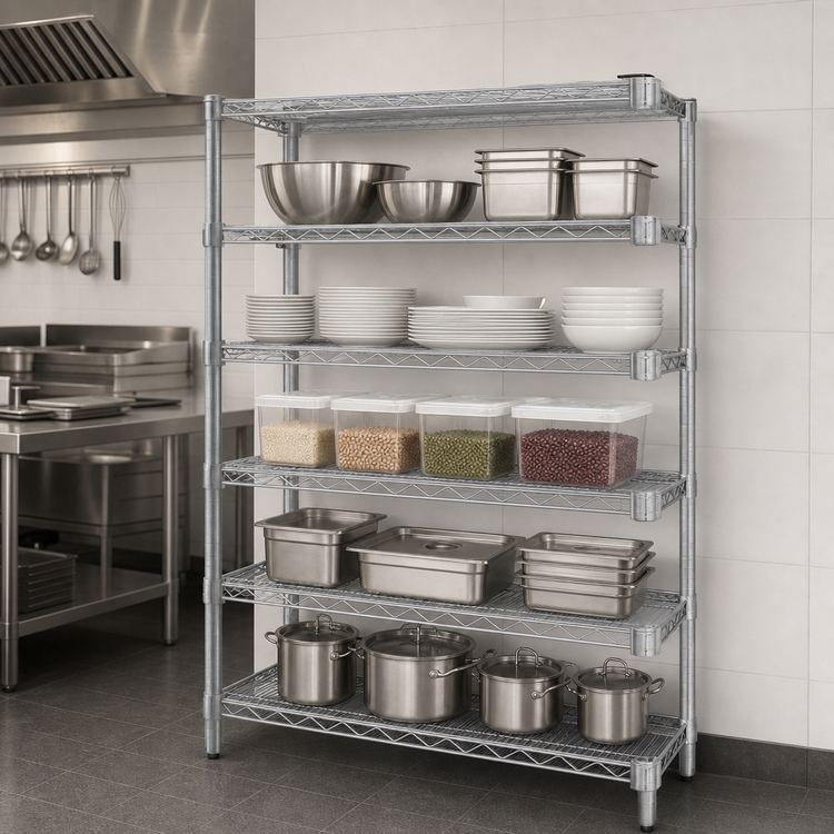 Product image #3 for EagleGard 5-Tier Wire Add-On Shelving Unit, 48 x 21 x 74 Inches, Hybrid Epoxy Finish