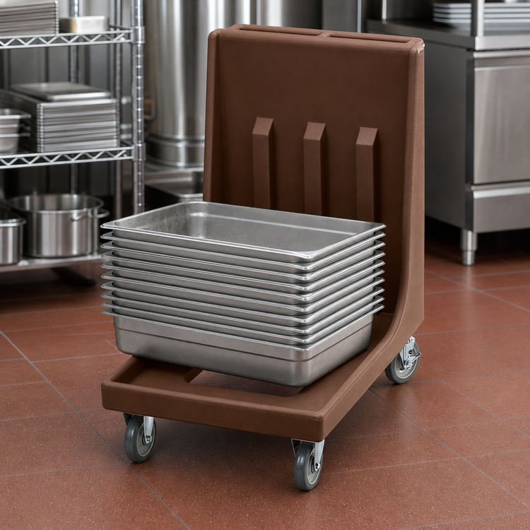 Product image #4 for Cambro Camdolly Open-Frame Transport Dolly with Handle, Dark Brown, 350 lb Capacity