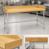 Thumbnail image #3 for Advance Tabco 72-Inch x 36-Inch Wood Top Bakers' Table with 4-Inch Rear and Side Splashes, Galvanized Base