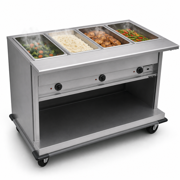 Product image #3 for Spec-Master PHT4CB-208-3 66-1/4" 4-Well Electric Portable Hot Food Table