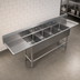 Thumbnail image #3 for John Boos Pro-Bowl Freestanding 4-Compartment Stainless Steel Sink with Left and Right Drainboards, 18