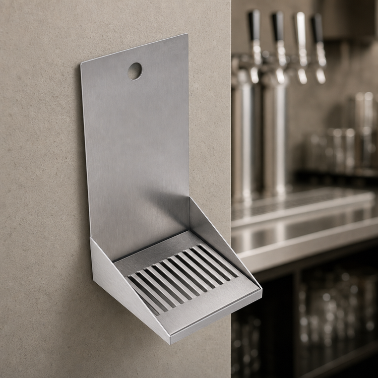 Product image #3 for Micro Matic USA DP-721D Wall-Mount Drip Tray Trough with Louvered Stainless Steel Screen, 6 x 6 x 11 Inches