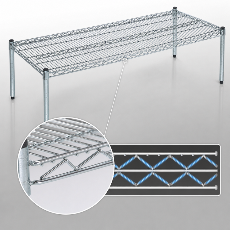 Product image #3 for EAGLEbrite Zinc Wire Platform Dunnage Rack with Quad-Truss Design, 30"W x 21"D x 14"H