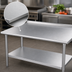 Thumbnail image #3 for Duke 30 x 30 Inch Square Stainless Steel Work Table with 1-1/8 Inch Straight Riser and Stainless Undershelf