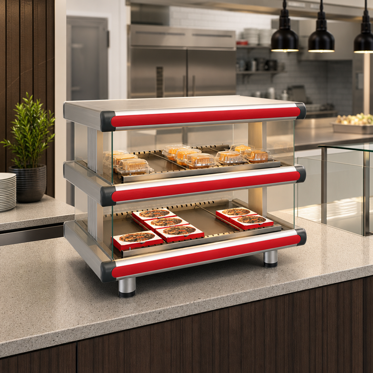 Product image #3 for Hatco Glo-Ray Designer Horizontal Countertop Hot Food Display Warmer with 2 Shelves, 60.25 Inches Wide