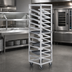 Thumbnail image #3 for Channel T446A Single-Section Trapezoidal Aluminum Cafeteria Tray Rack for 15 x 20 Trays, 70 Inch Height, 30-Tray Capacity