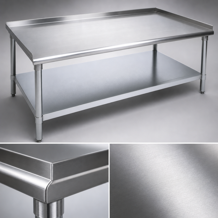 Product image #3 for John Boos Stallion Stainless Steel Equipment Stand with Adjustable Undershelf, 48 x 30 x 24 Inches