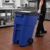 Thumbnail image #3 for BRUTE 50-Gallon Roll-Out Trash Container with Hinged Lid, Blue