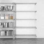 Thumbnail image #3 for Eagle Group A5-86-2142C 5-Tier Add-On Wire Shelving Unit, 42"W x 21"D x 86"H, Chrome-Plated