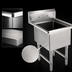 Thumbnail image #3 for John Boos B-Series 1-Compartment Stainless Steel Sink with 10-Inch Backsplash and Legs