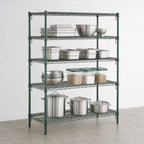 Thumbnail image #4 for Metro Super Erecta A466K3 Stationary Wire Shelving Starter Unit, 60W x 21D x 63H, 4 Shelves, Green Epoxy-Coated Finish