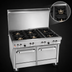 Thumbnail image #3 for Ultimate 48-Inch Gas Restaurant Range with 4 Pyromax Burners, 2 Star/Sauté Burners, Standard Oven and Cabinet Base