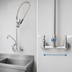 Thumbnail image #3 for T&S Brass EverSteel 8-Inch Wall Mount Pre-Rinse Mixing Faucet with 14-Inch Swing Nozzle, 44-Inch Hose and Blue Spray Valve