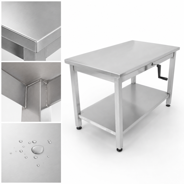 Product image #3 for John Boos ADA Adjustable Height Stainless Steel Work Table with Undershelf, 48 x 30 Inches
