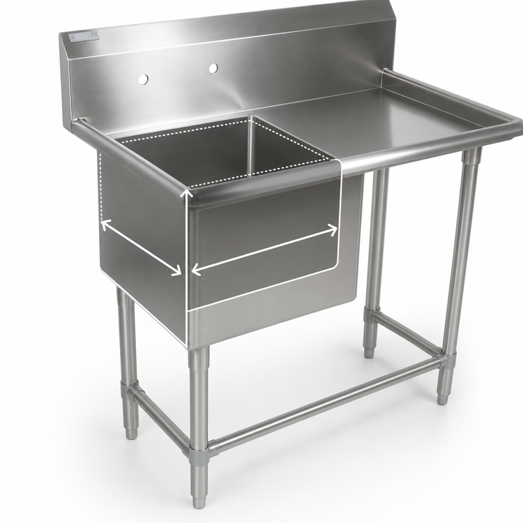 Product image #3 for John Boos Pro-Bowl 1-Compartment Stainless Steel Sink with Right Drainboard